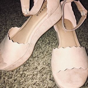 Torrid Blush Scallop Edge Flatform sandal
